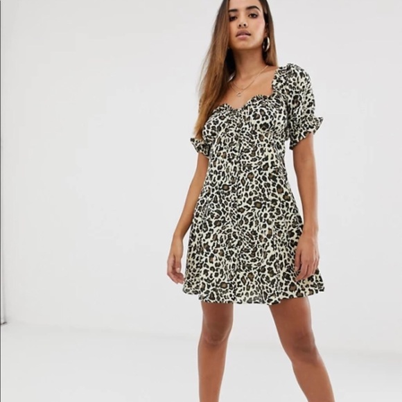 ASOS Dresses & Skirts - Leopard/cheetah babydoll dress, sweetheart neck